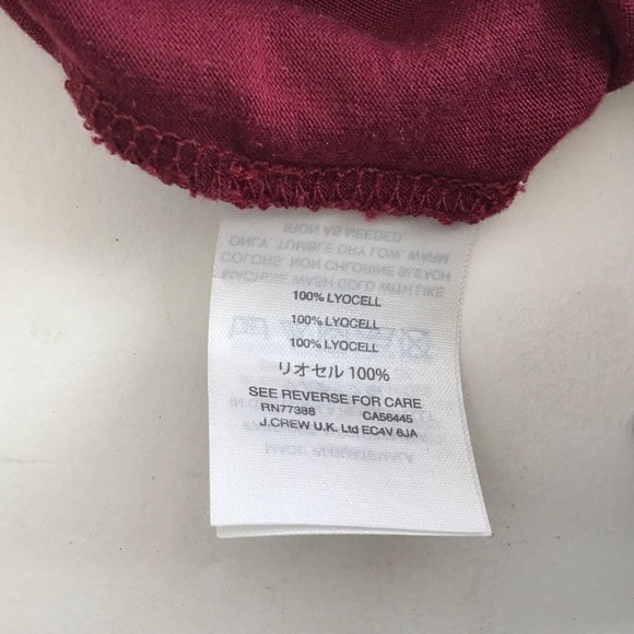 J Crew long sleeve, scoop neck high/low tunic top Lyocell Burgundy size … - Picture 5 of 6